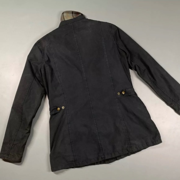 Women's Barbour Vintage Beadnell Wax Jacket Dark Blue size UK14 US10 - Picture 12 of 16